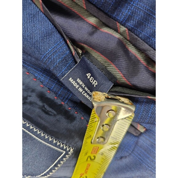 Cremieux Zelander Loro Piana Merino Suit 46R Blazer 40x29 Pants Blue Plaid READ - Picture 4 of 12